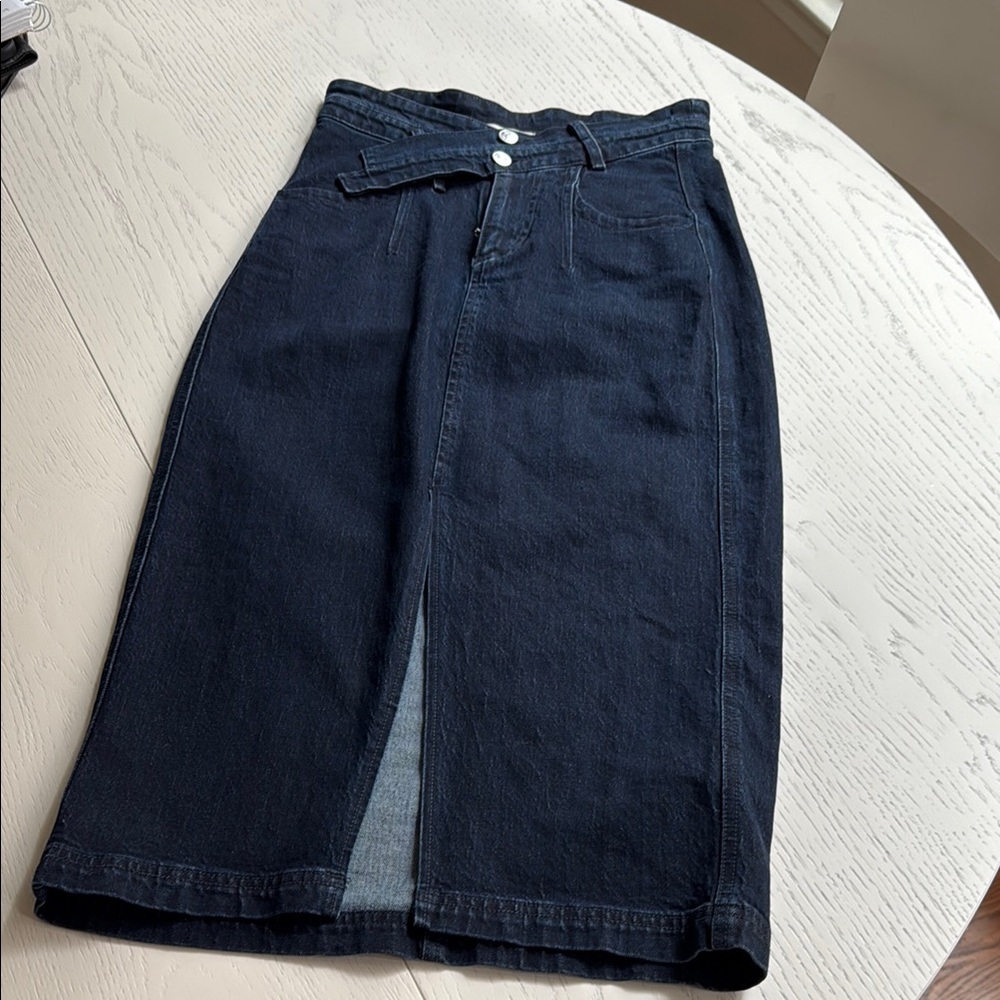 Pilcro Dark Blue Denim Midi Skirt